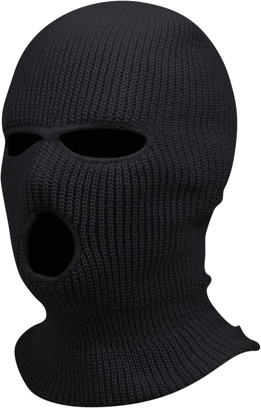 3 Hole Ski Mask Face Neck Knitted Beanies Balaclava Outdoor Sports Warm Full Face Cover &