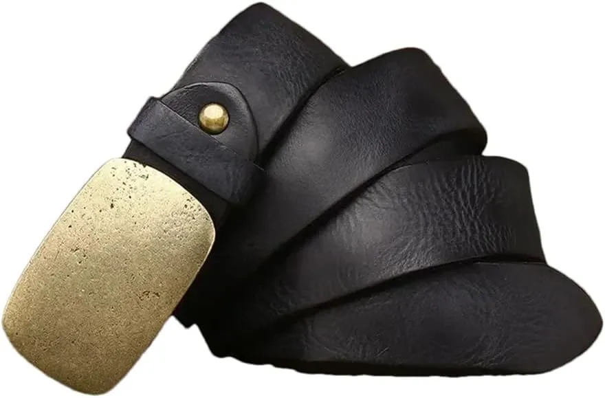 3.8CM Cowhide Genuine Leather Belts For Men Strap Male Buckle Belts Vintage Jeans Belts