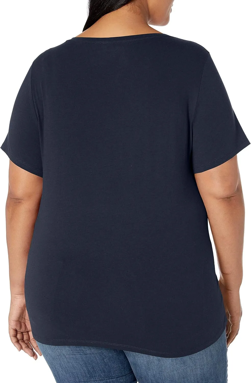 Amazon Essentials Women's Plus Size Short-Sleeve V-Neck T-Shirt, Multipacks