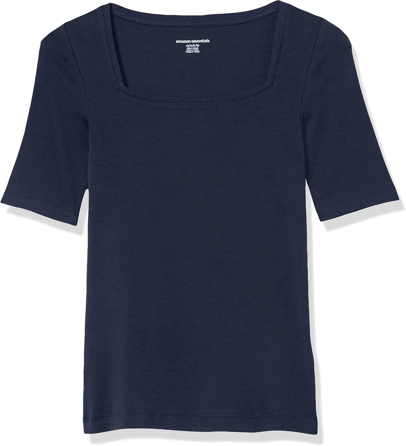 Amazon Essentials Women's Slim-Fit Half Sleeve Square Neck T-Shirt