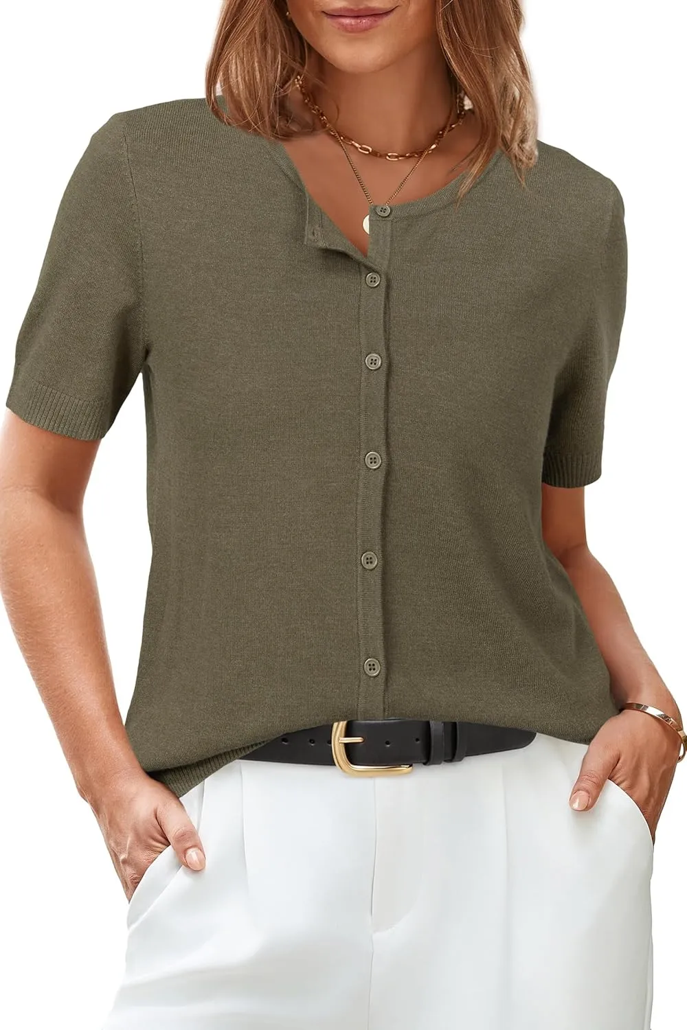 Arach&Cloz Women's Soft Summer Business Casual Cardigan Sweaters 2025