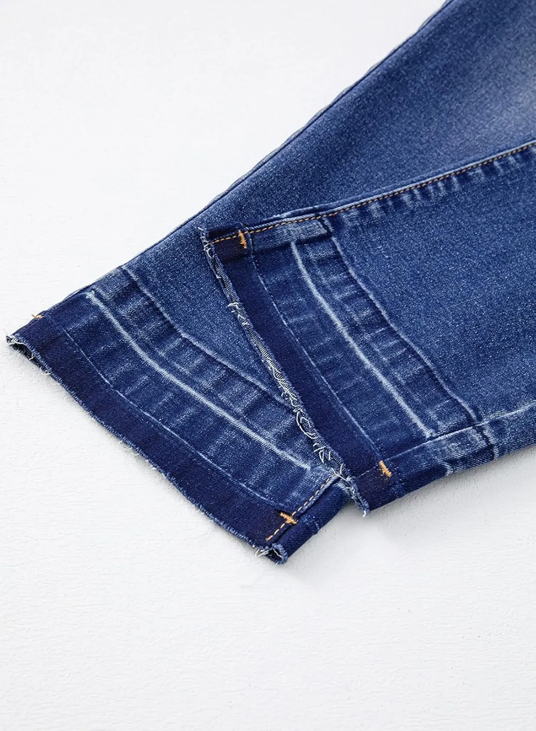 Astylish Womens High Waisted Straight Leg Ankle Jeans Casual Stretch Denim Pants