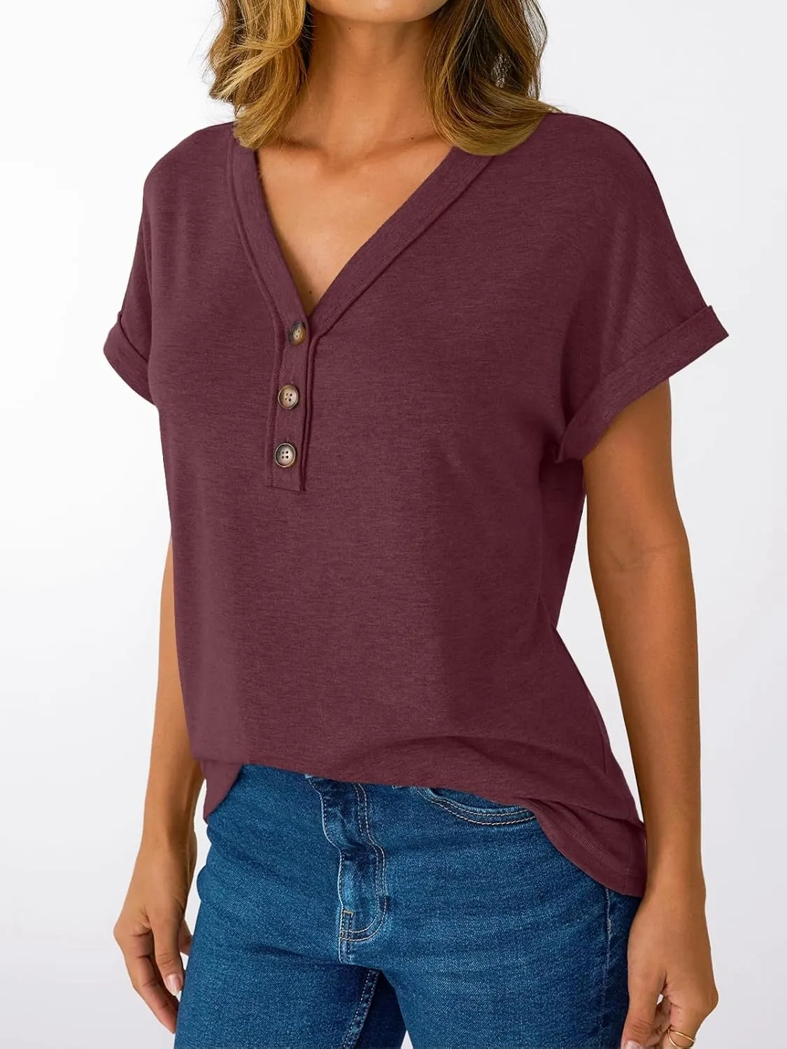 AUTOMET Short Sleeve V Neck T Shirts Womens Cap Sleeve Summer Casual Dressy Tops