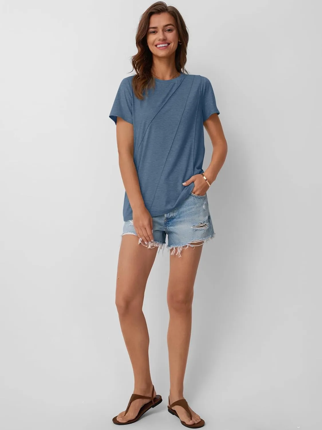 AUTOMET Womens Summer Tops Workout Shirts Beach Vacation Outfits Business Tshirts Dressy Fashion Spring Clothes 2025