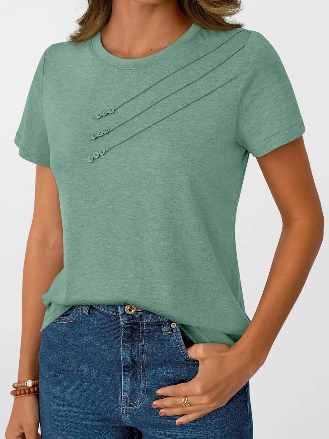 AUTOMET Womens Tshirts Short Sleeve Casual Summer Dressy T Shirts Crewneck Business Workout Basic Blouses Tops