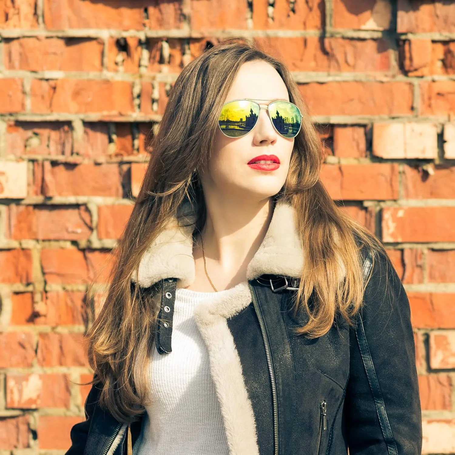 Aviator Sunglasses Classic Sunglasses Men Aviators Style, Polarized Sunglasses with Mirrored Lens