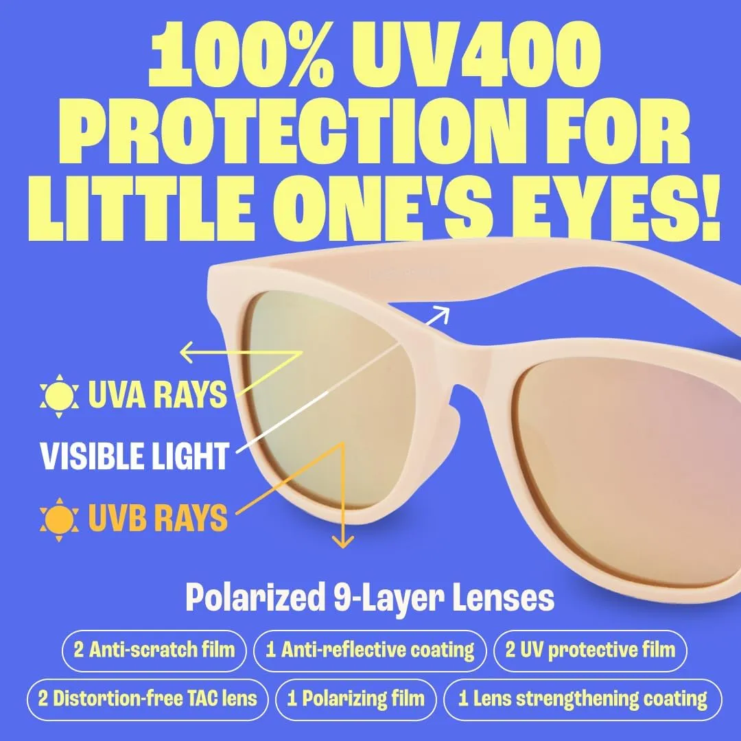 BABY SUNNIES Polarized Toddler Sunglasses Boys & Girls - Unbreakable, For Kids - UV Protection