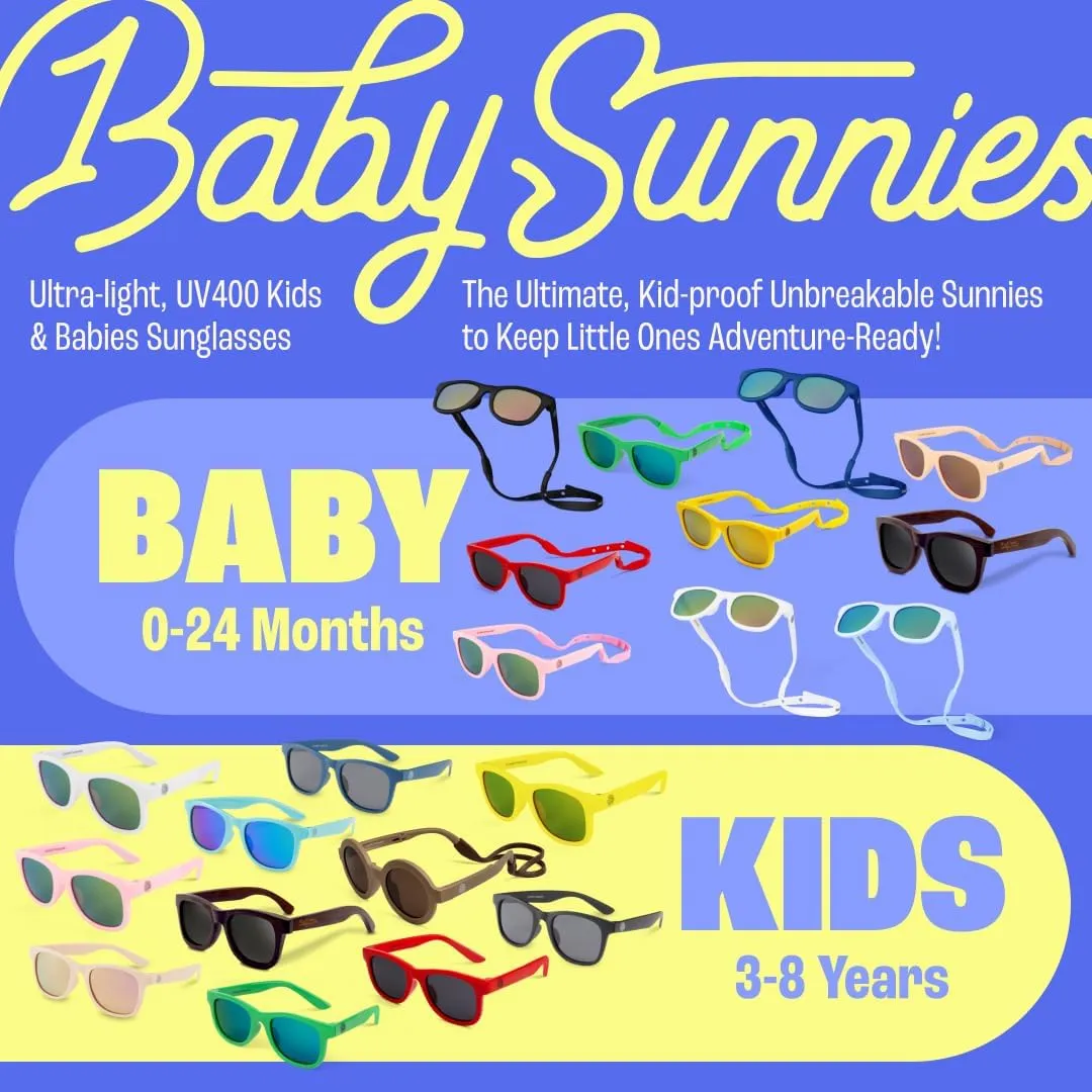 BABY SUNNIES Polarized Toddler Sunglasses Boys & Girls - Unbreakable, For Kids - UV Protection