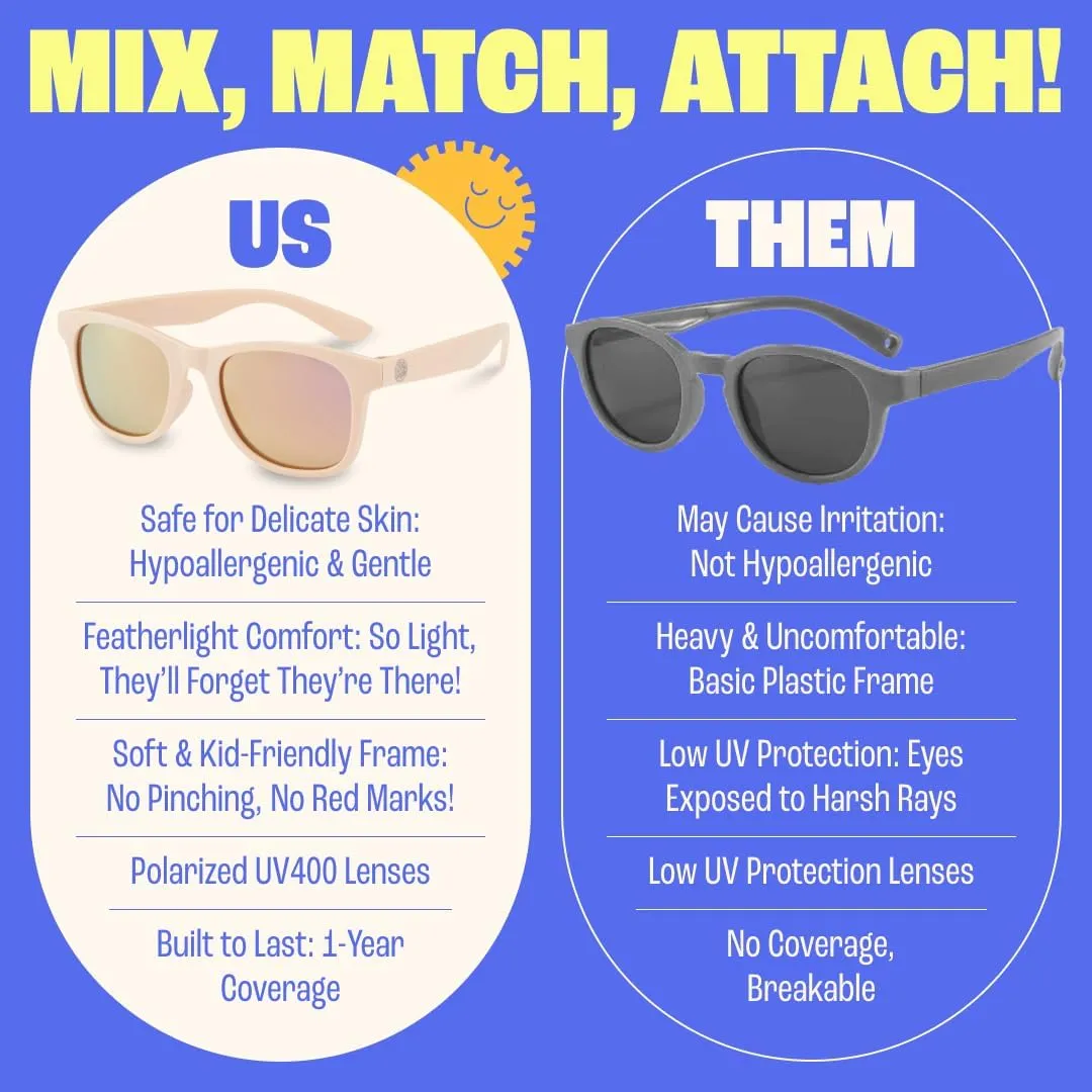 BABY SUNNIES Polarized Toddler Sunglasses Boys & Girls - Unbreakable, For Kids - UV Protection