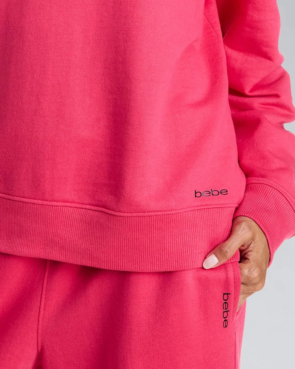 bebe French Terry Sweatshirt for Women, Crewneck Sweatshirts for Women, Sweatshirt Loungewear