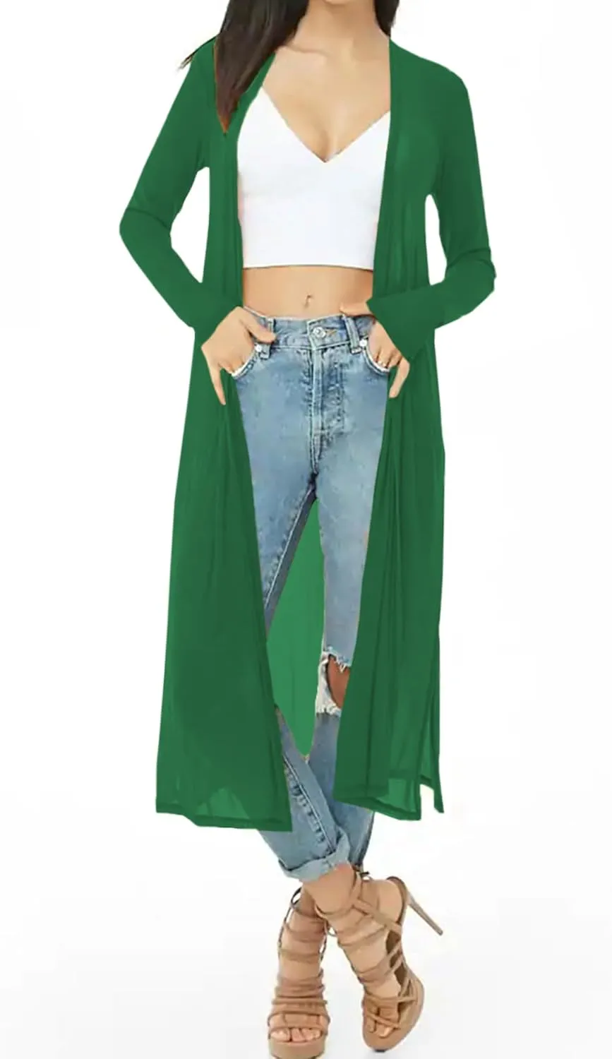 BelleLovin Womens Sexy Sheer Long Sleeve Cardigan See Through Mesh Cover Up