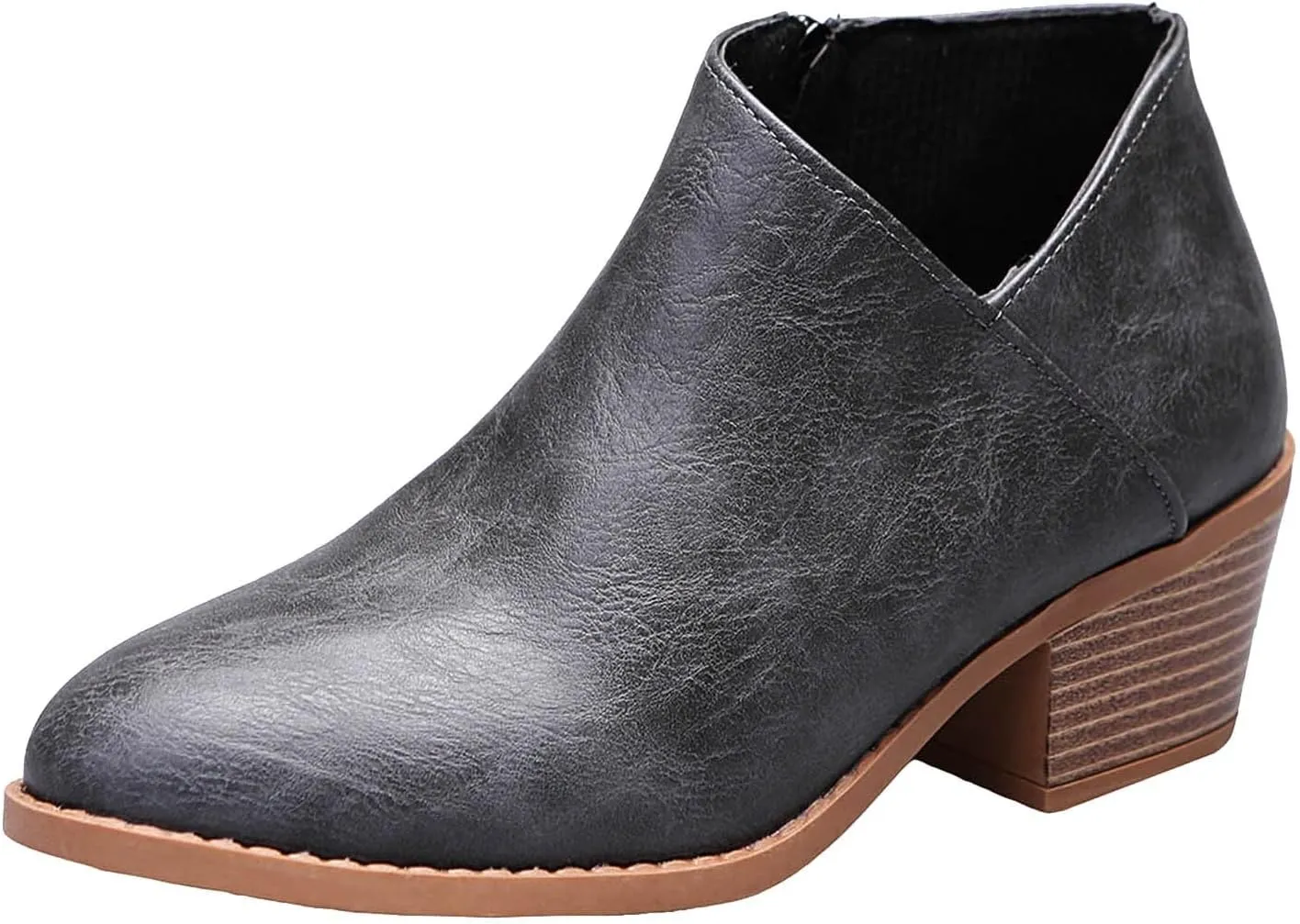 Cathalem Booties for Women, Womens Ankle Boots Womens Dress Boots Low Heel Pointed Toe Ankle Booties Side Zipper Shoes