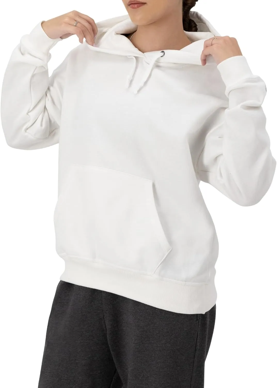 Champion, Blank Canvas, Powerblend Midweight Fleece Hoodie for Women