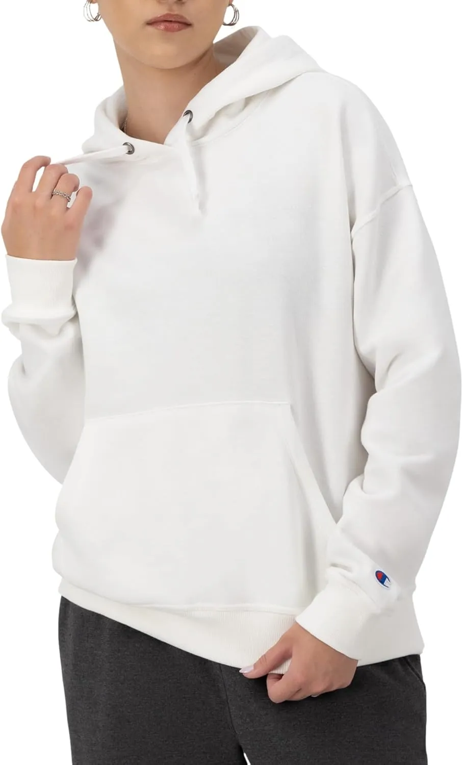 Champion, Blank Canvas, Powerblend Midweight Fleece Hoodie for Women