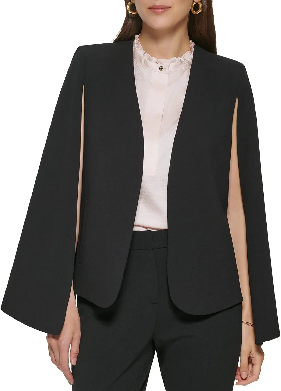 DKNY Women's Open Front Blazer Cape