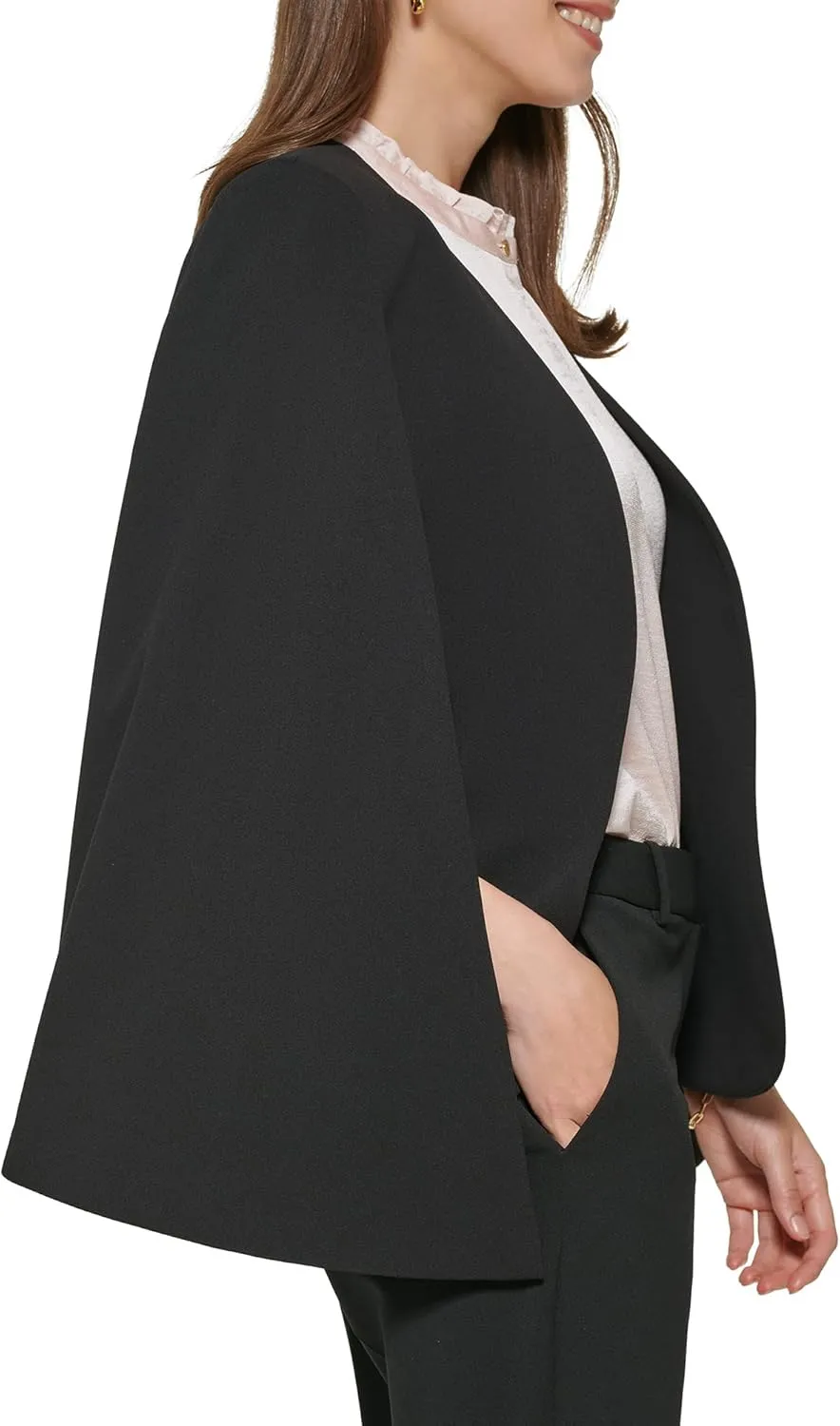 DKNY Women's Open Front Blazer Cape
