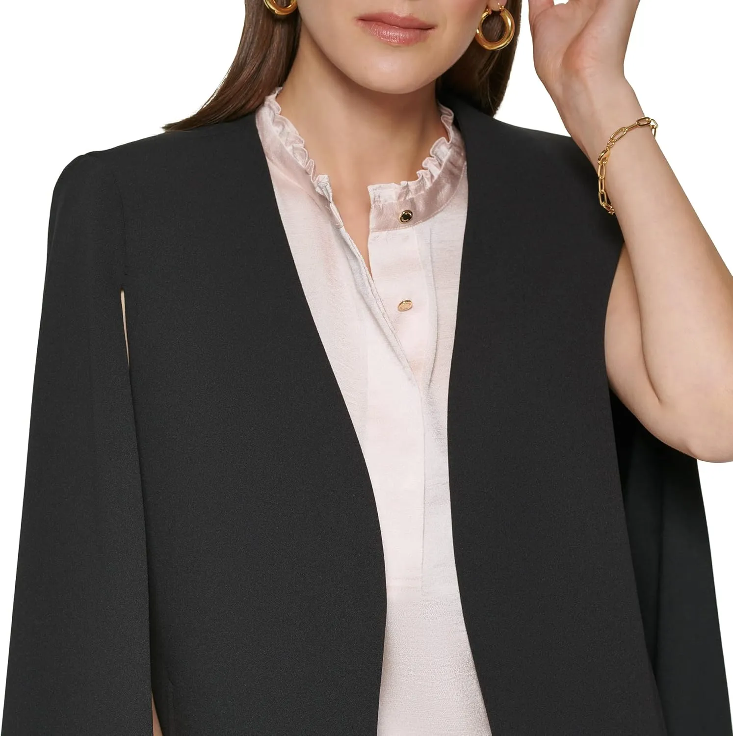 DKNY Women's Open Front Blazer Cape