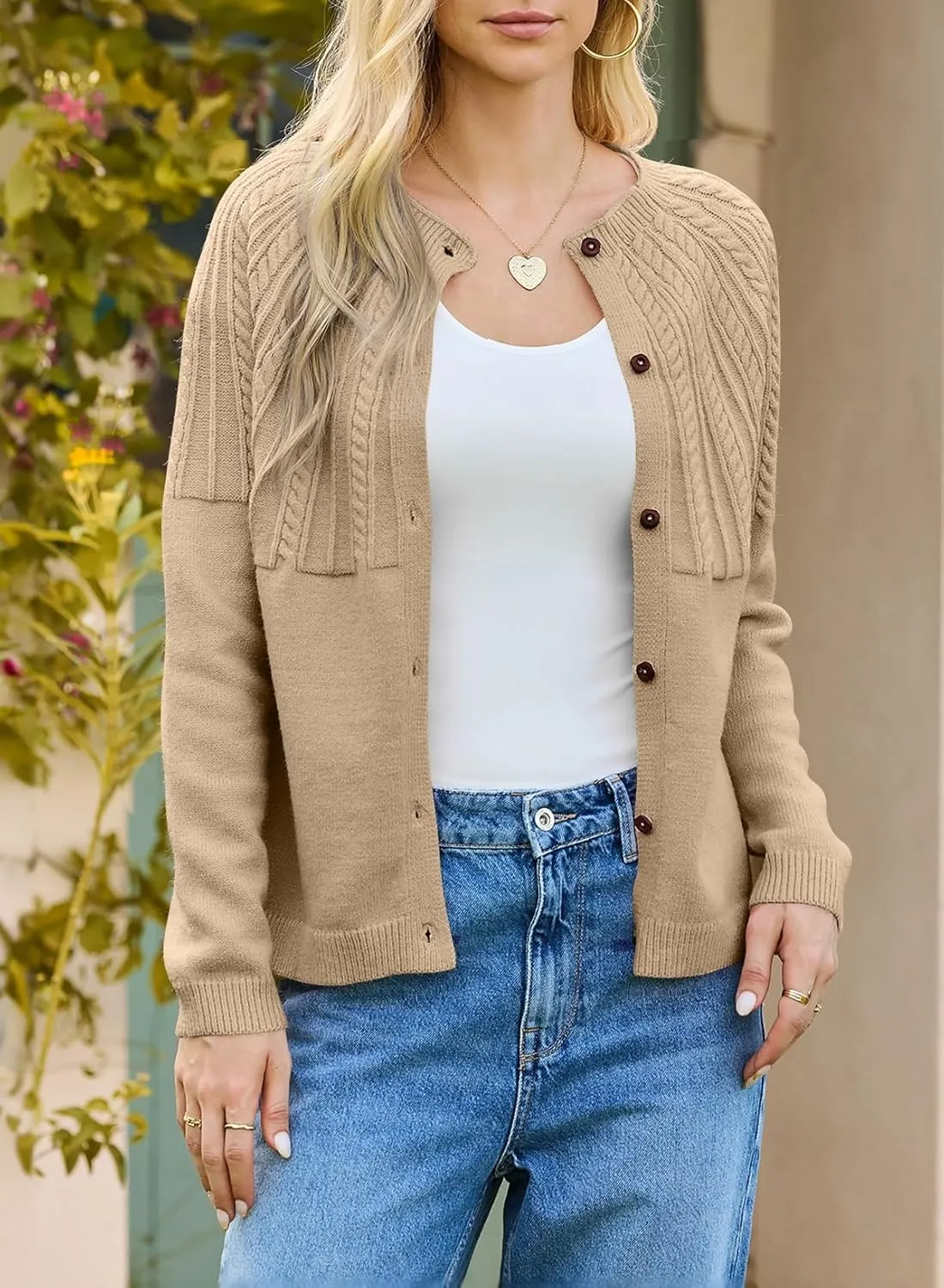 Dokotoo Cardigan Sweaters for Women 2024 Fall Outfits Long Sleeve Crochet Knit Sweaters