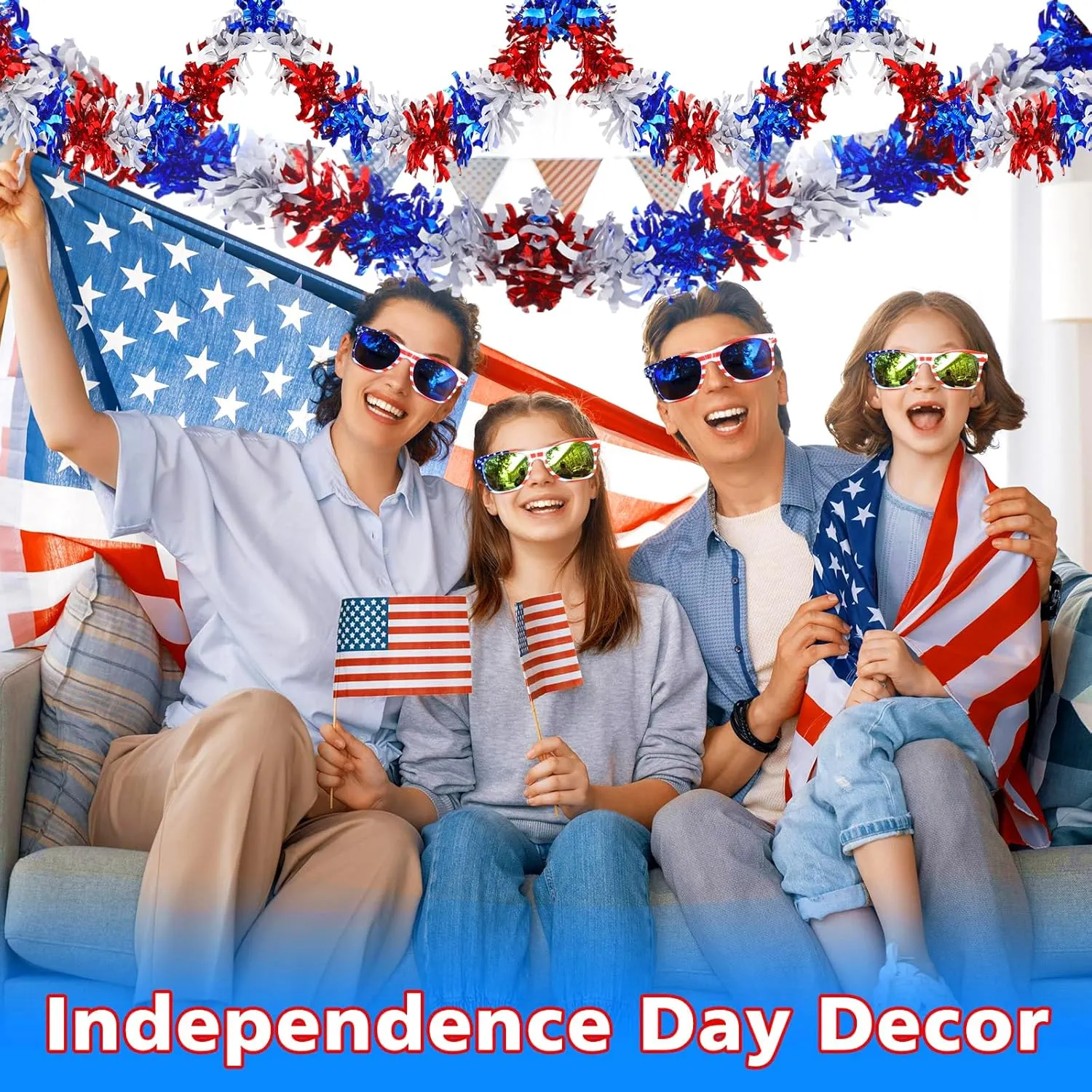 Fsmiling Bulk American Sunglasses USA Flag Sunglasses Patriotic Sunglasses-10/24Pack