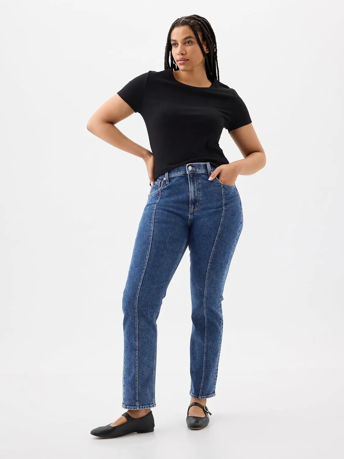 GAP Women's High Rise Straight Fit Denim Jeans