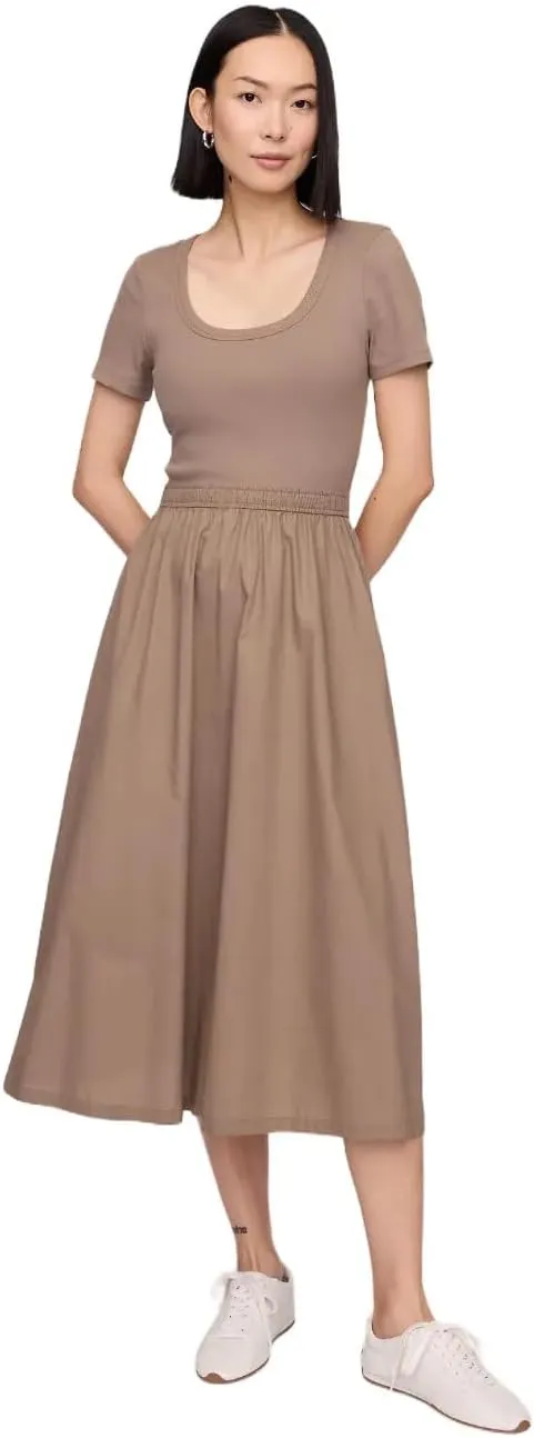 GAP Women's Scoop Neck Midi Dress