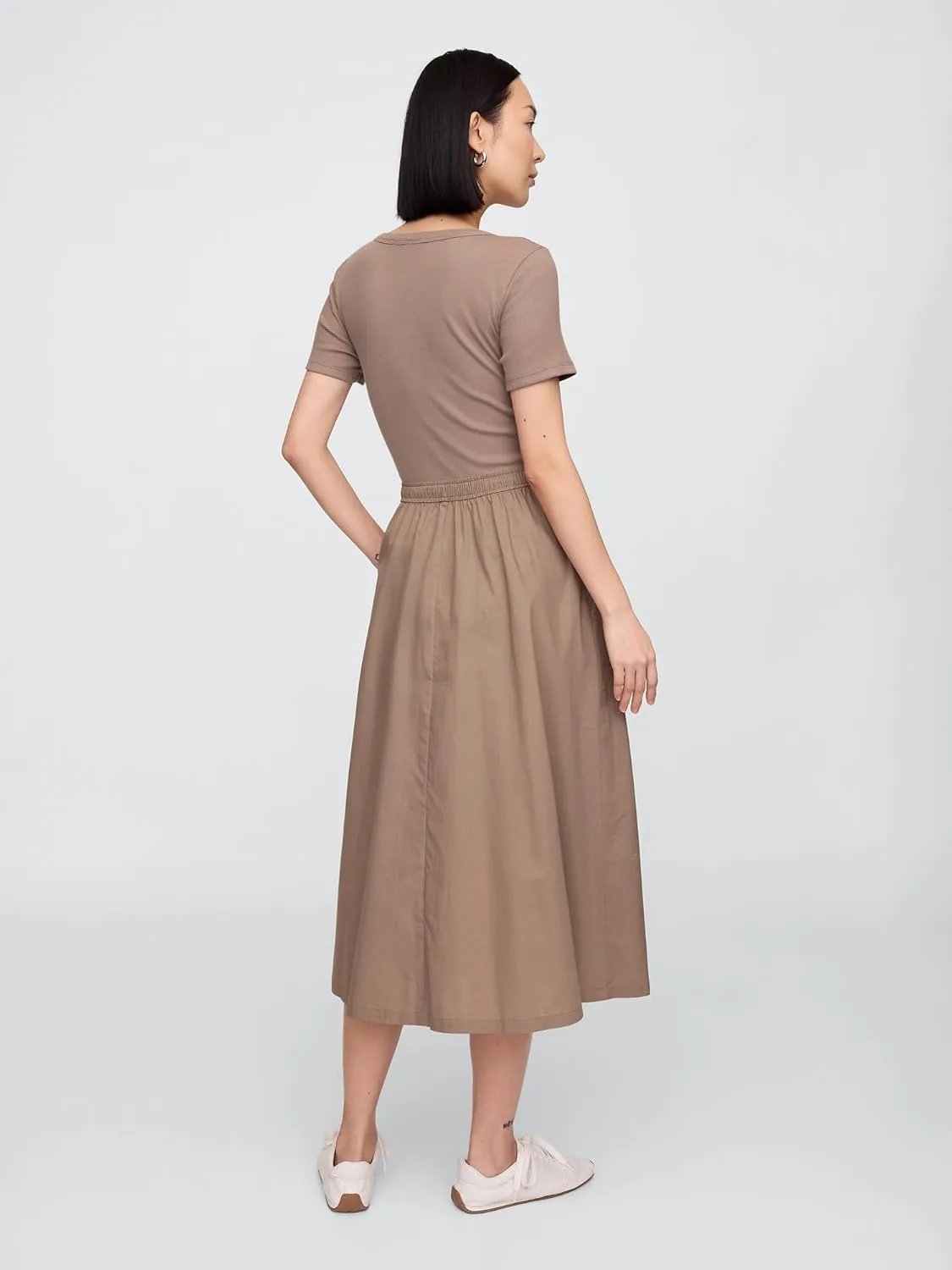 GAP Women's Scoop Neck Midi Dress