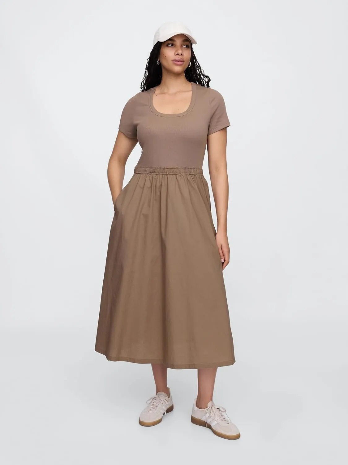 GAP Women's Scoop Neck Midi Dress