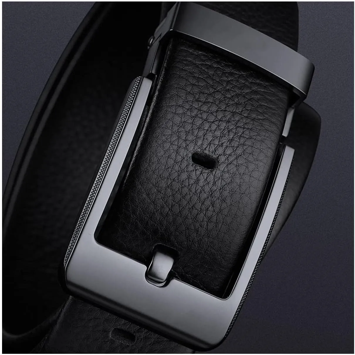 Genuine Leather Casual Belts Mens Business Fashion Adjustable Buckle Belts Jeans Belts
