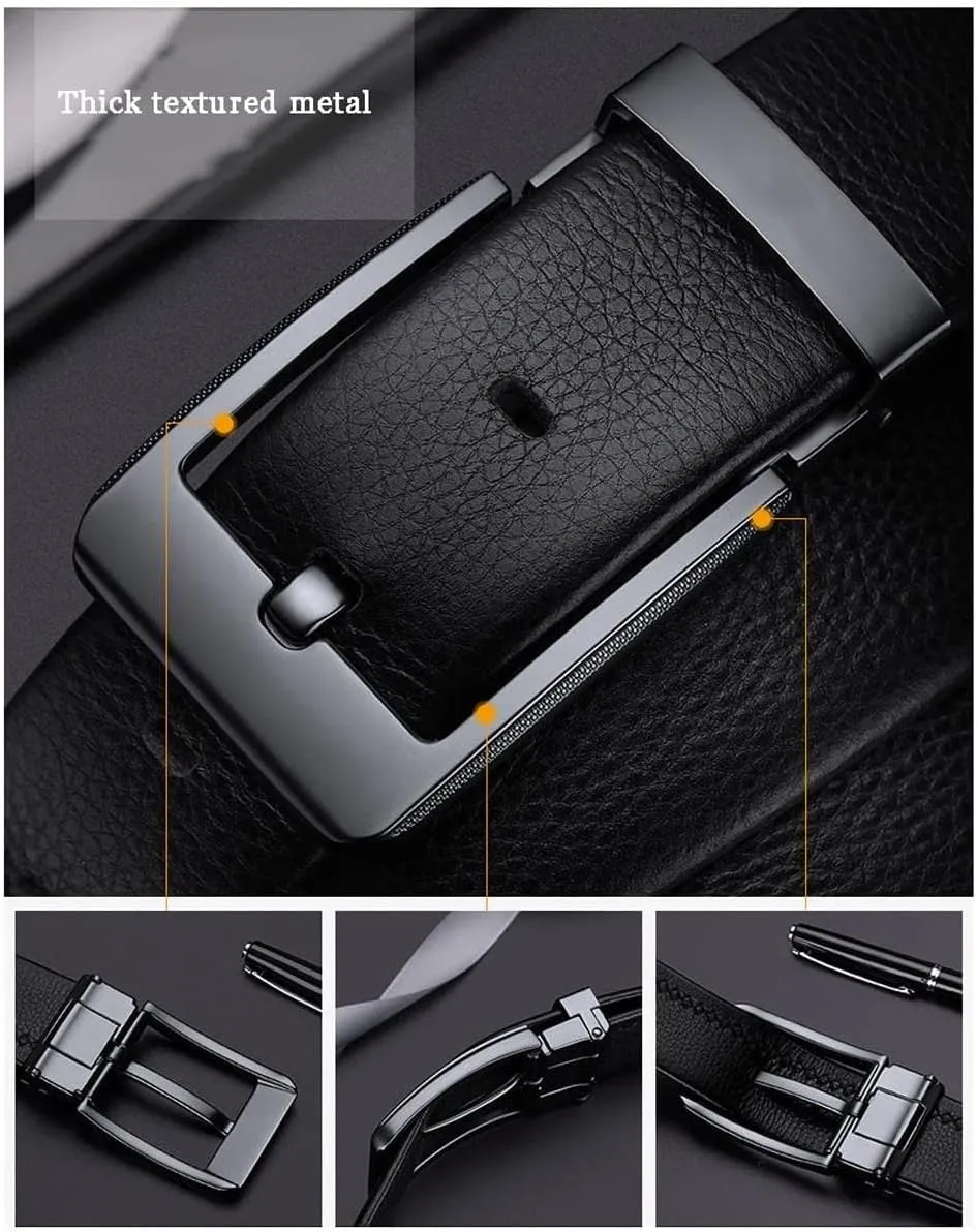 Genuine Leather Casual Belts Mens Business Fashion Adjustable Buckle Belts Jeans Belts