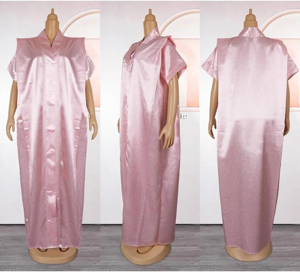 HD African Print Dress for Woman Embroidery Pattern Maxi Dress