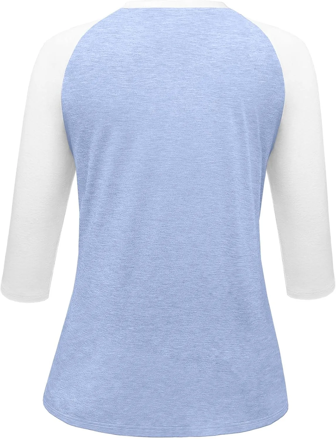 Heymiss Womens Tops 3/4 Sleeve Shirts Round Neck Loose Casual Tshirts Color Block Summer Tees