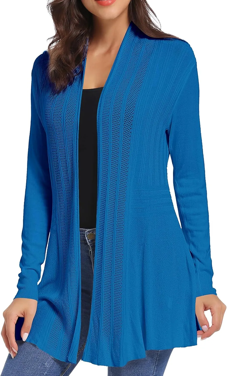 iClosam Women Open Front Cardigans Casual Long Sleeve Lightweight Knit Cardigan Sweater