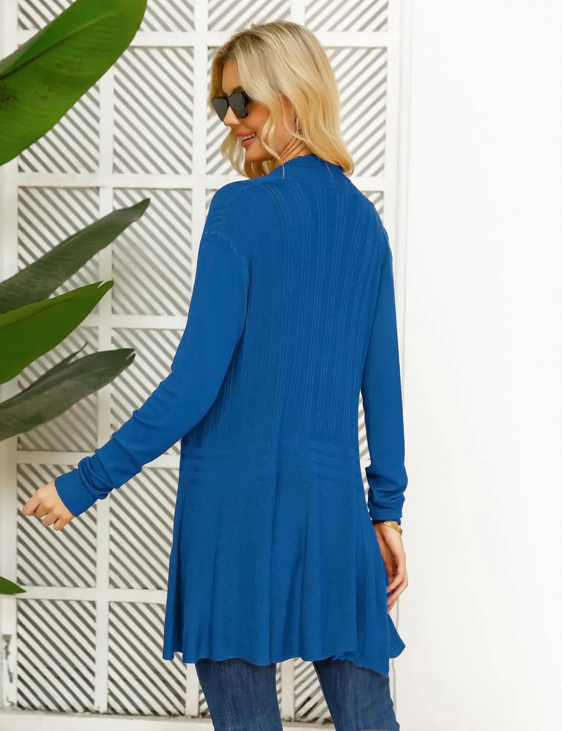 iClosam Women Open Front Cardigans Casual Long Sleeve Lightweight Knit Cardigan Sweater