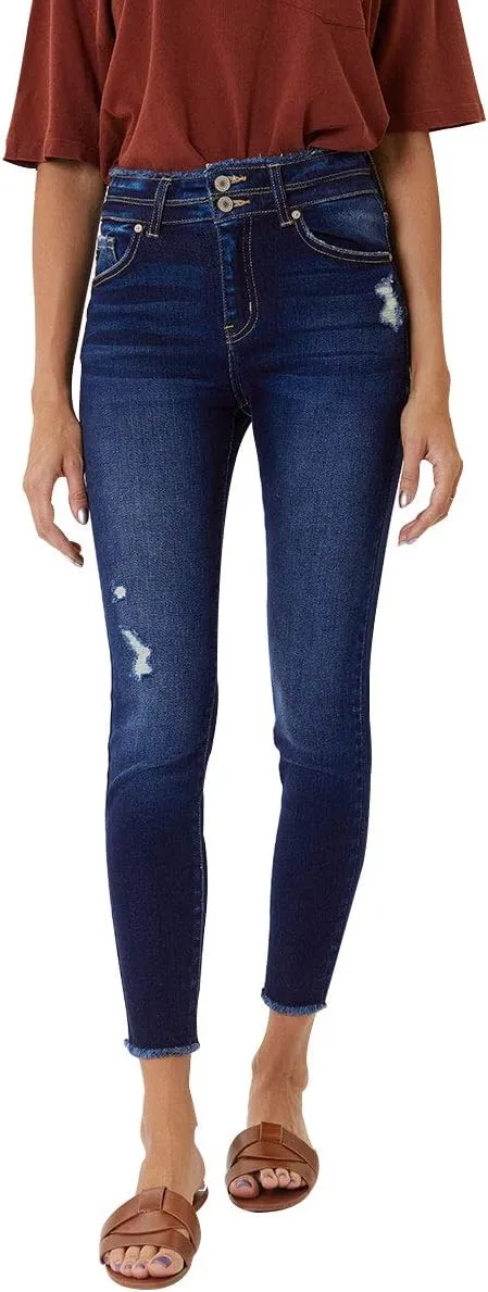Kancan Women's High Rise Ankle Skinny Jeans - KC7317