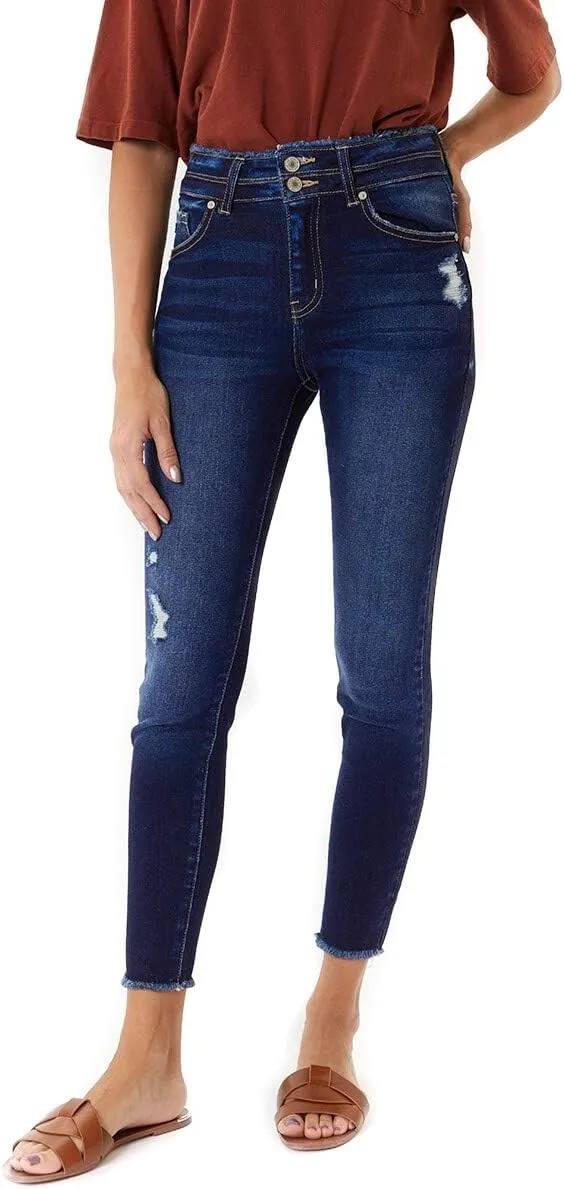 Kancan Women's High Rise Ankle Skinny Jeans - KC7317