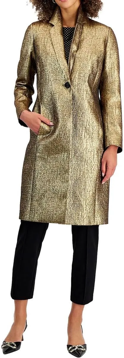 Kasper Women's Lame Notch Collar Topper