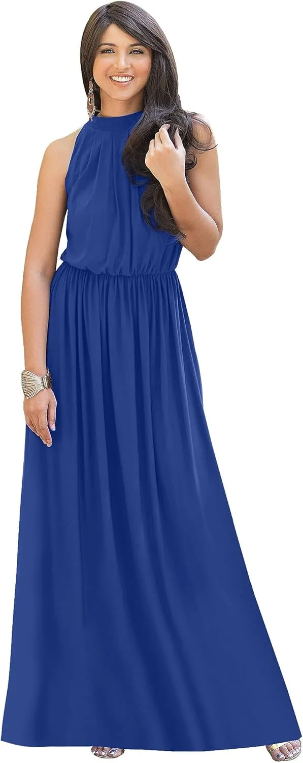 KOH KOH 2025 Sexy Sleeveless Summer Formal Flowy Casual Gown