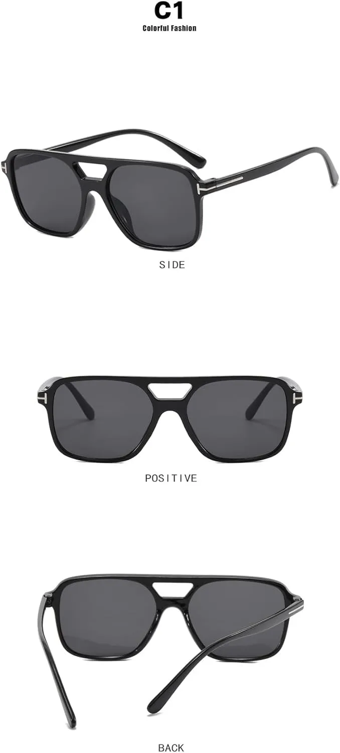 LAPRBY Retro Aviator Sunglasses for Women Men Polarized Tortoise Sunglasses Cheap Uv Sunglasses Trendy Wide Sunglasses