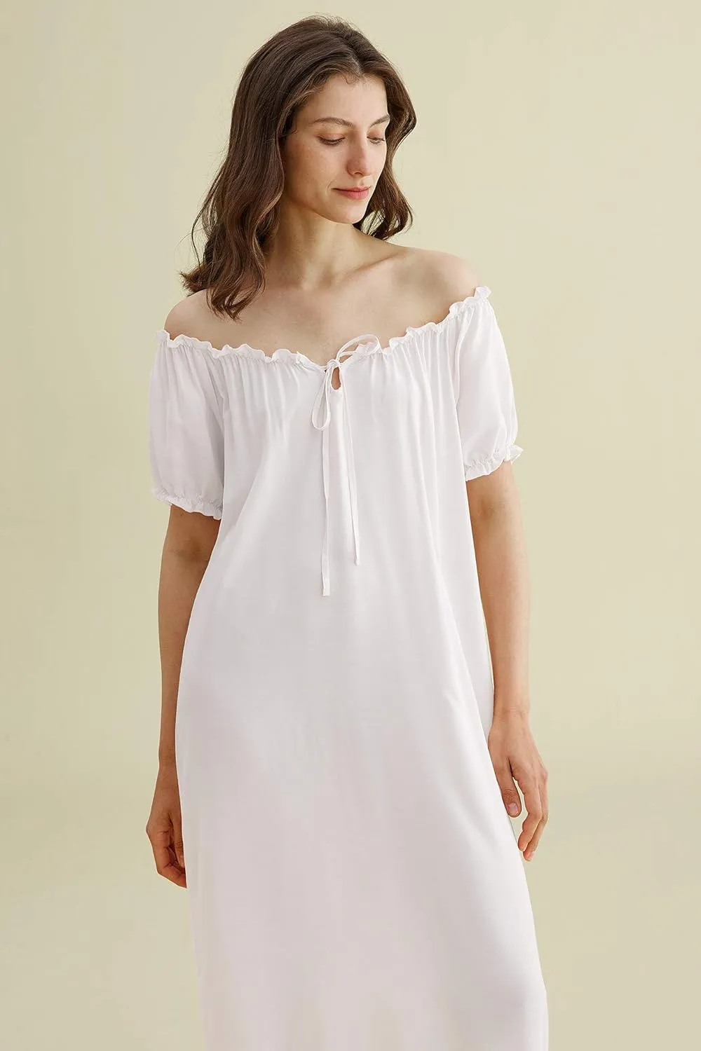 Latuza Women's Sleepwear Off The Shoulder Victorian Nightgown