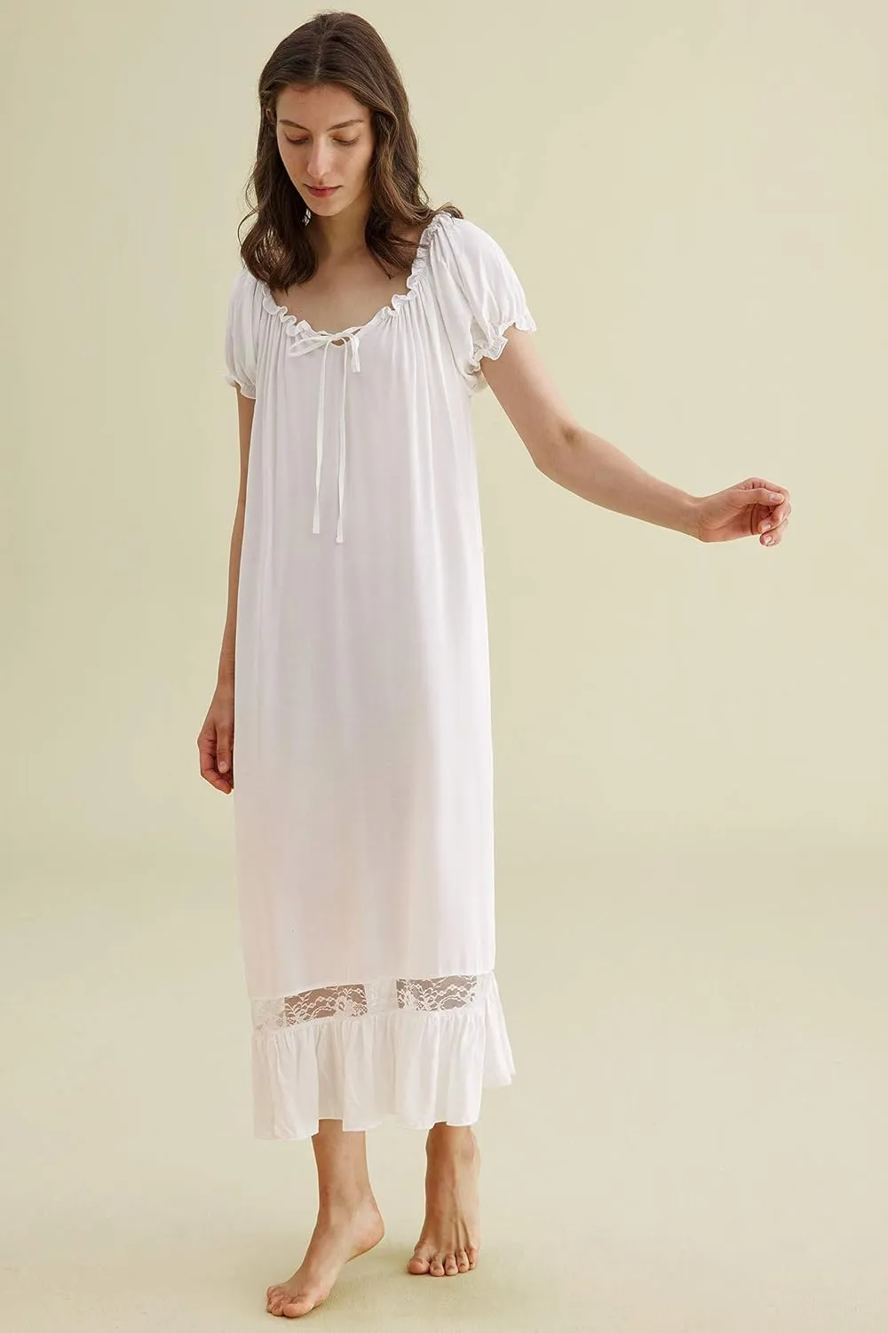 Latuza Women's Sleepwear Off The Shoulder Victorian Nightgown