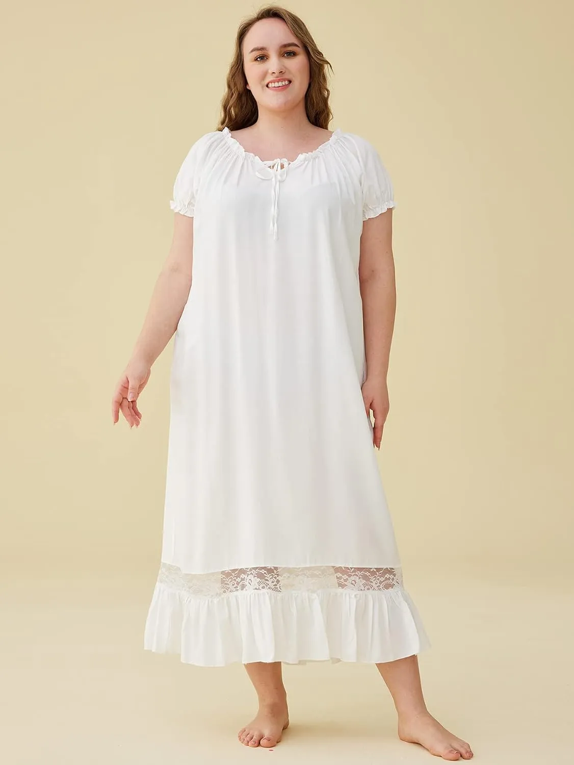Latuza Women's Sleepwear Off The Shoulder Victorian Nightgown