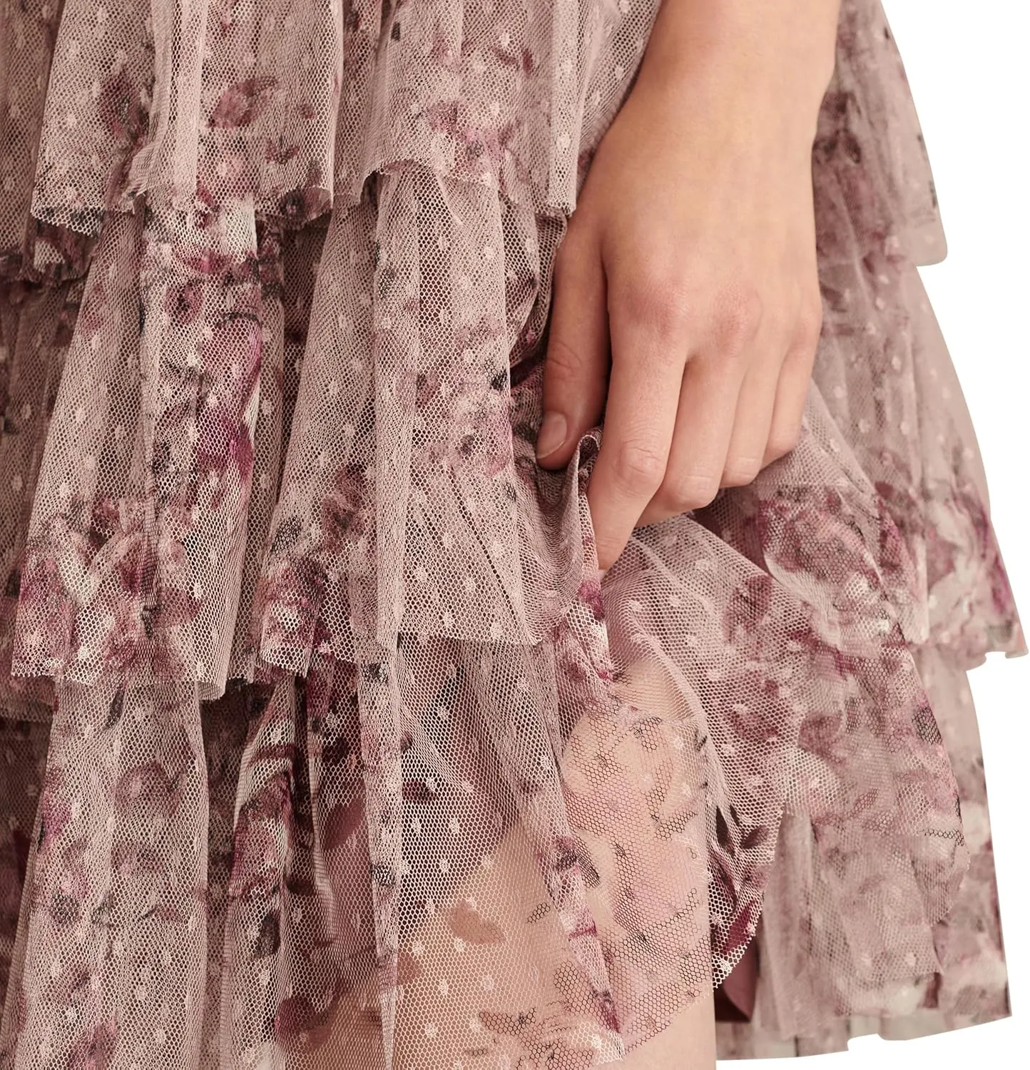 Lucky Brand Women's Printed Tulle Party Mini Dress