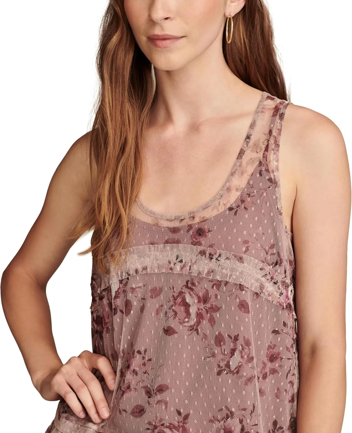 Lucky Brand Women's Printed Tulle Party Mini Dress