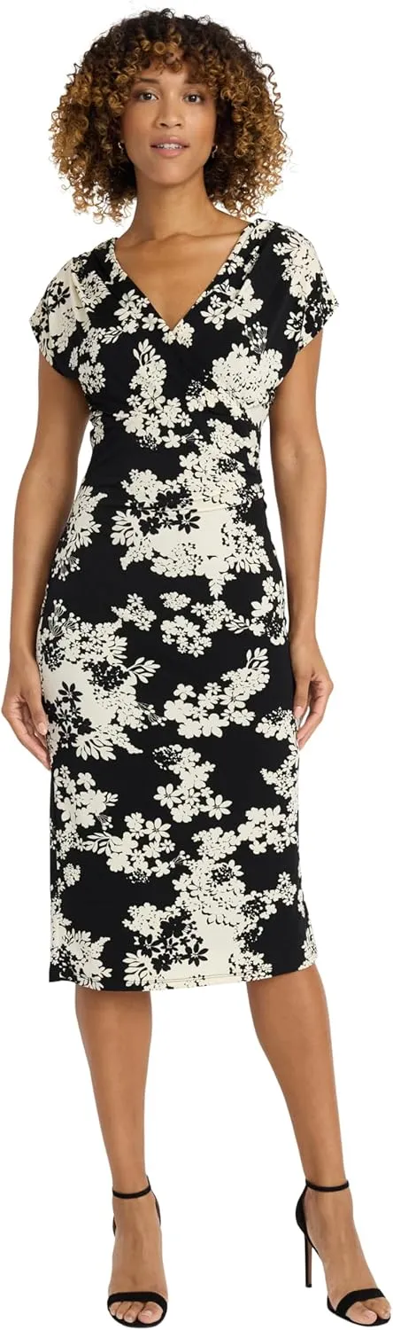 Maggy London Women's Draped Short Sleeve Mini Dress