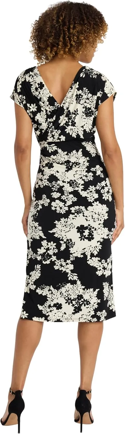 Maggy London Women's Draped Short Sleeve Mini Dress
