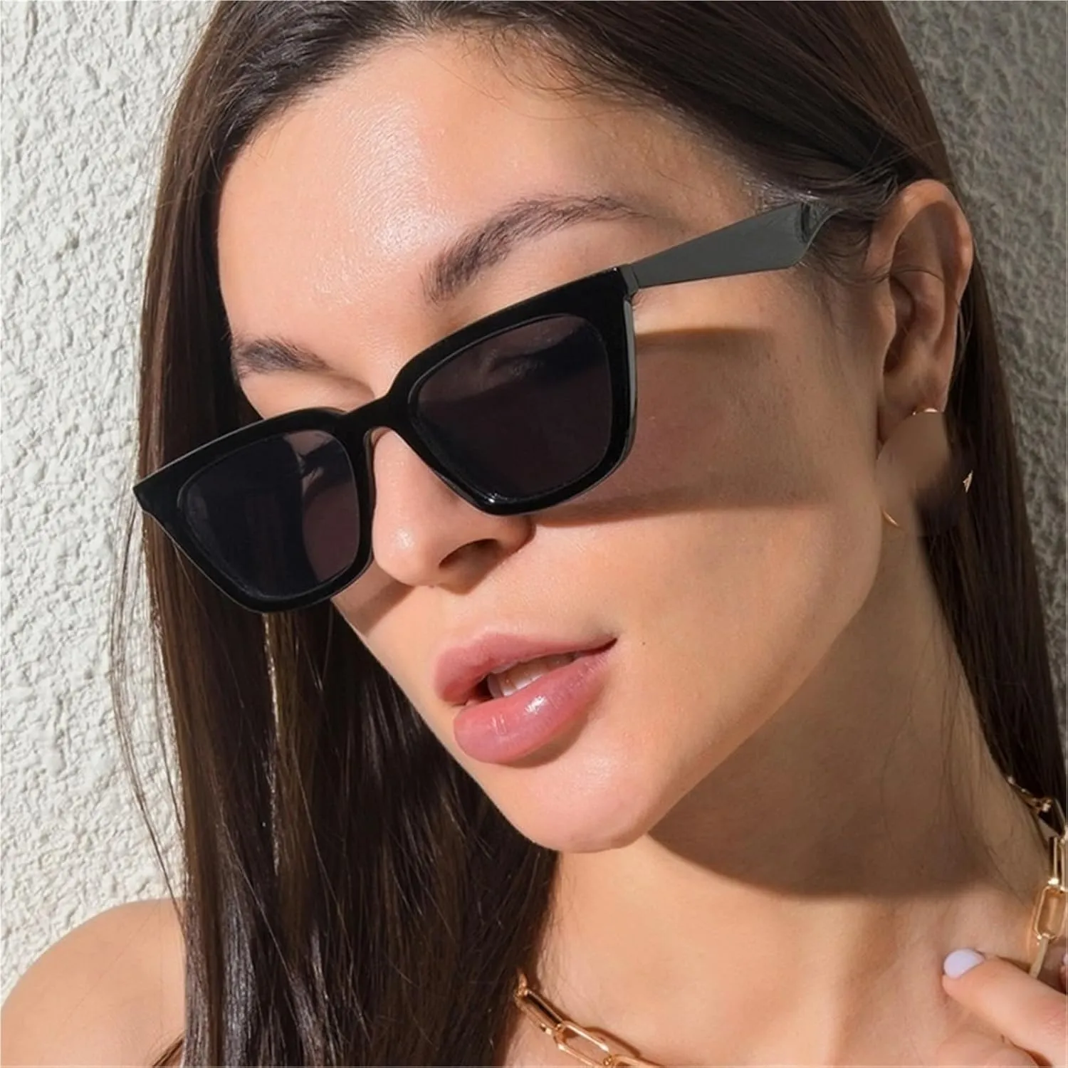 Men Square Frame UV400 Sunglasses Women Outdoor Street Shooting Vacation Party Sunglasses