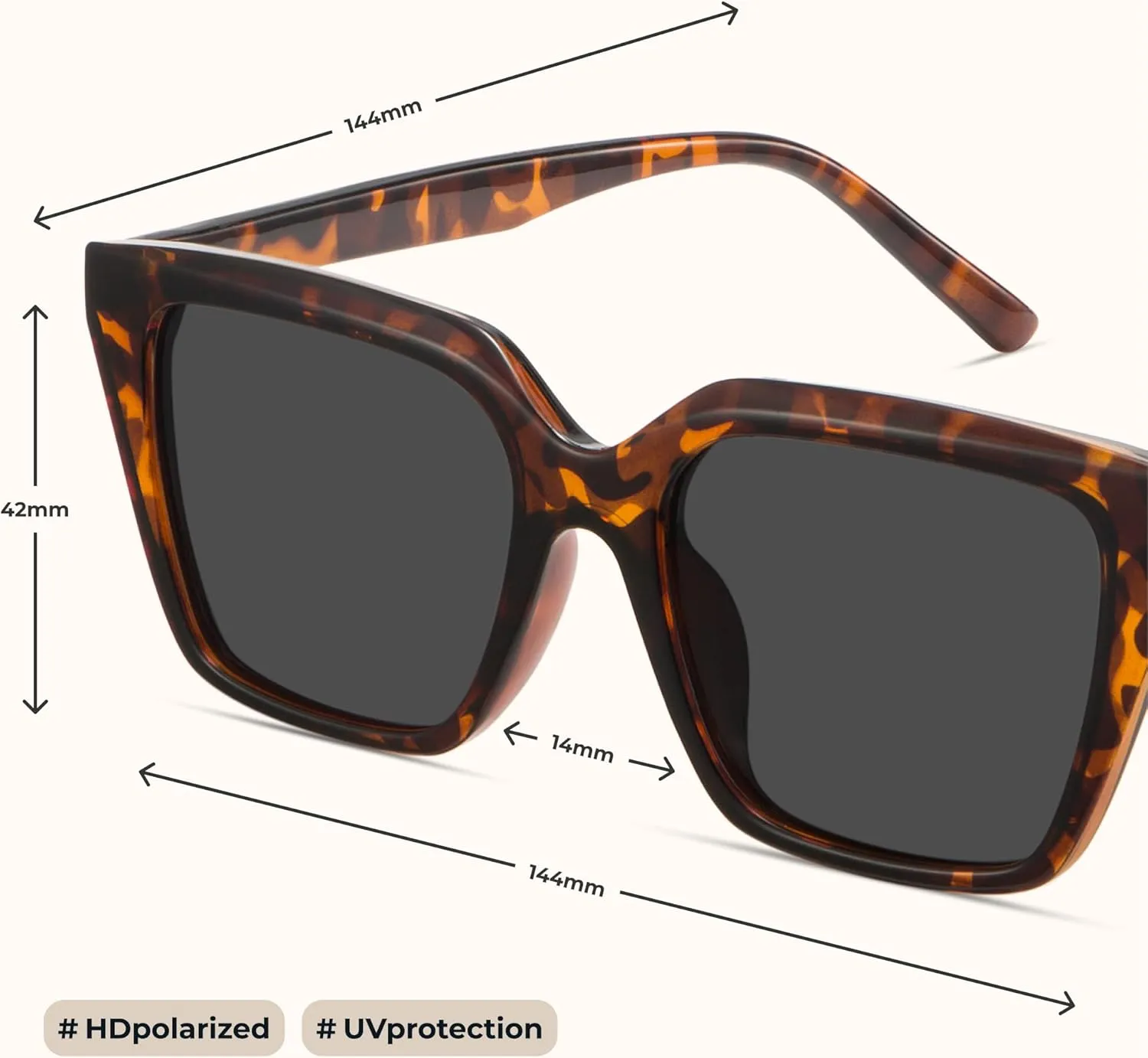 miyya Cat Eye Sunglasses for Women, Trendy Polarized Sunglasses Women, Retro Sun Glasses 2025, UV Protection Shades