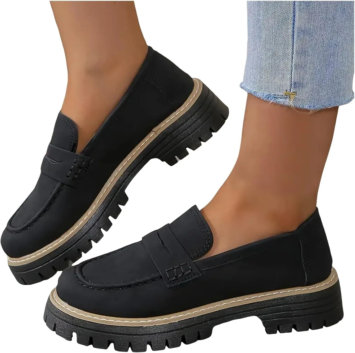 Orthoture-Orthopedic Platform Loafers Orthoture Womens Shoes Womens Loafers Comfortable Slip On Comfort Casual Fashion