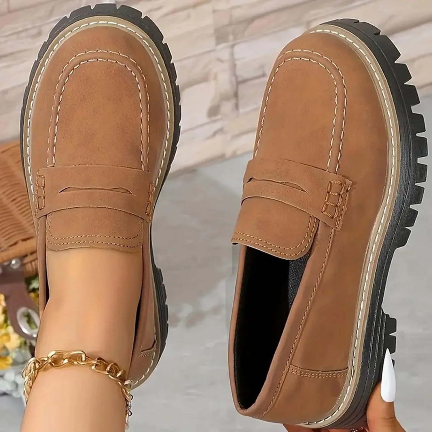 Orthoture Womens Shoes Orthoture Orthopedic Platform Loafers Womens Loafers Comfortable Slip on Comfort Casual Fashion