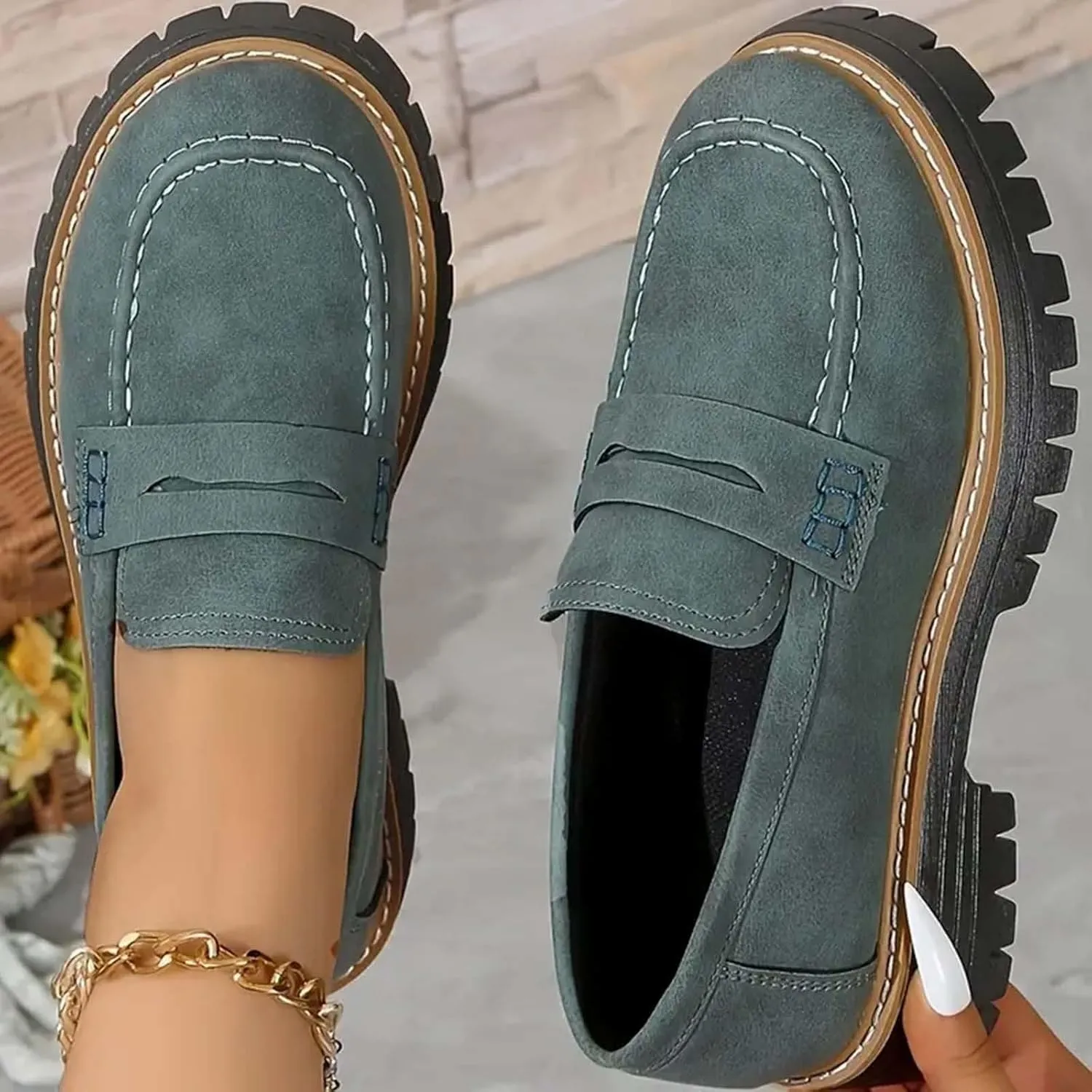 Orthoture Womens Shoes Orthoture Orthopedic Platform Loafers Womens Loafers Comfortable Slip on Comfort Casual Fashion